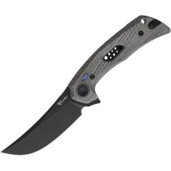Couteau Reate PL-7 Lame Acier Nitro-V Manche Micarta Noir Pivot Lock REA197