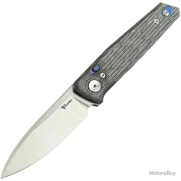 Couteau Reate PL-6 Lame Acier Nitro-V Manche Micarta Noir Pivot Lock REA185