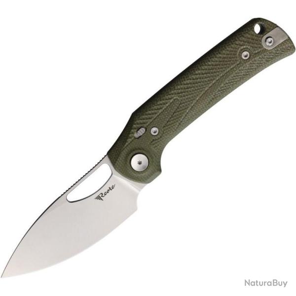 Couteau Reate PL-XE Lame Acier Nitro-V Manche Micarta Vert Pivot Lock REA169