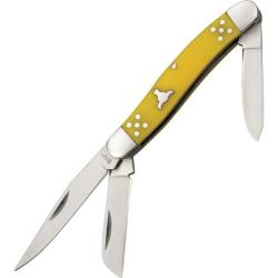 Couteau Cattleman's Cutlery Brahma Angus Stockman Manche Delrin Jaune Slipjoint CC0001YD