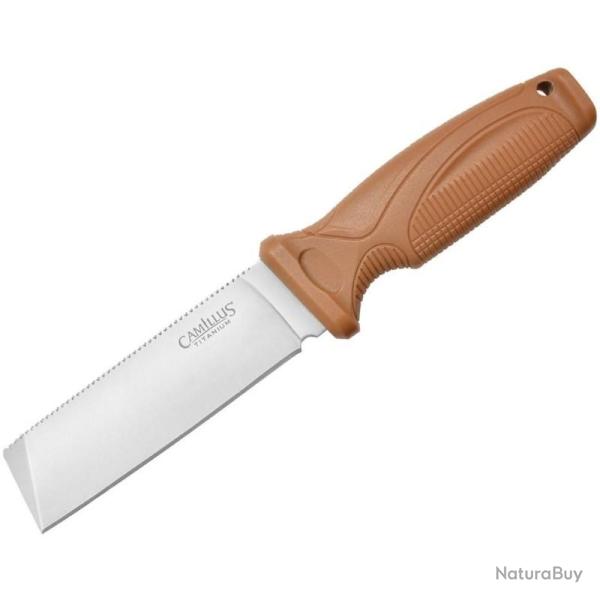 Couteau Fixe Camillus Swedge Chisel Tip Lame Acier 420 Manche TPR Housse Ceinture CM19627