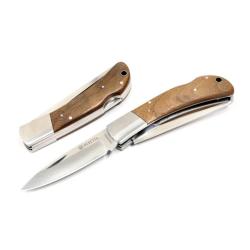 Couteau Pliant Beretta Nyala Lame Acier 440 Manche Noyer Lockback Crochet &Eacute;visc&eacute;rer Italie BE93529