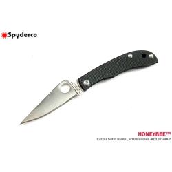 Couteau Pliant Spyderco Honeybee Lame Acier 12C27 Manche G10 Noir Slip Joint SC137GBKP