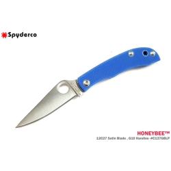 Couteau Pliant Spyderco Honeybee Lame Acier 12C27 Manche G10 Bleu Slip Joint SC137GBLP