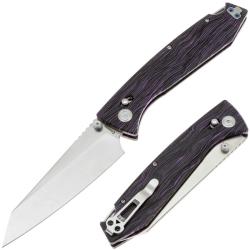 Couteau Daggerr Alligator Lame Acier MagnaCut Satin Manche G10 Violet X-Lock Thumb Stud DGRFM81TPRS