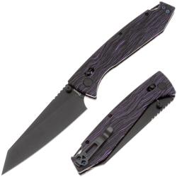 Couteau Daggerr Alligator Lame Acier MagnaCut PVD Manche G10 Violet X-Lock Thumb Stud DGRFM81TPRBK