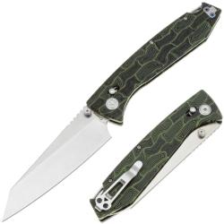 Couteau Daggerr Alligator Lame Acier MagnaCut Satin Manche G10 Vert X-Lock Thumb Stud DGRFM81TGRS