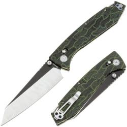 Couteau Daggerr Alligator Lame Acier MagnaCut Deux Tons Manche G10 Vert X-Lock Thumb DGRFM81TGRBW