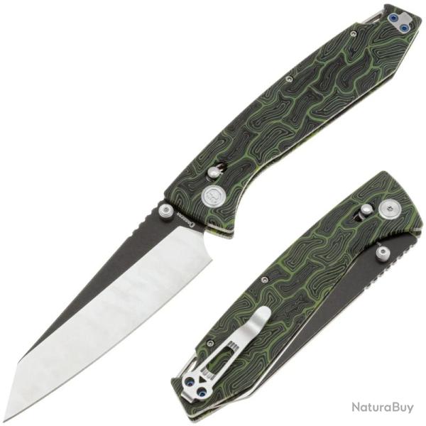 Couteau Daggerr Alligator Lame Acier MagnaCut Deux Tons Manche G10 Vert X-Lock Thumb DGRFM81TGRBW