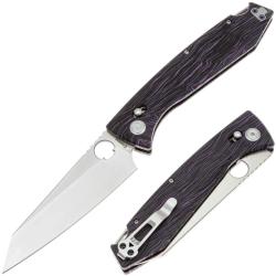 Couteau Daggerr Alligator Lame Acier MagnaCut Satin Manche G10 Violet X-Lock Thumb Hole DGRFM81DPRS