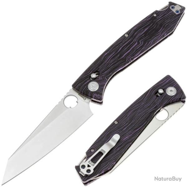 Couteau Daggerr Alligator Lame Acier MagnaCut Satin Manche G10 Violet X-Lock Thumb Hole DGRFM81DPRS