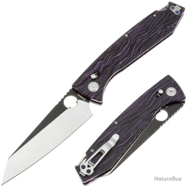 Couteau Daggerr Alligator Lame Acier MagnaCut Deux Tons Manche G10 Violet X-Lock Thumb DGRFM81DPRBW