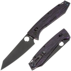 Couteau Daggerr Alligator Lame Acier MagnaCut PVD Manche G10 Violet X-Lock Thumb Hole DGRFM81DPRBK