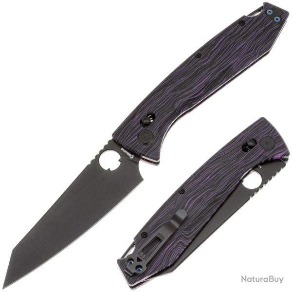 Couteau Daggerr Alligator Lame Acier MagnaCut PVD Manche G10 Violet X-Lock Thumb Hole DGRFM81DPRBK