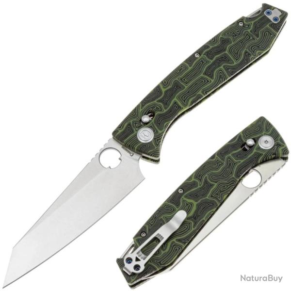 Couteau Daggerr Alligator Lame Acier MagnaCut Satin Manche G10 Vert X-Lock Thumb Hole DGRFM81DGRS