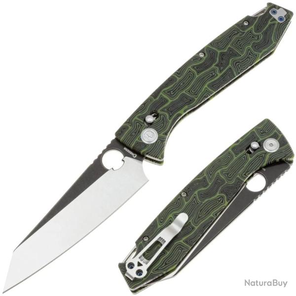 Couteau Daggerr Alligator Lame Acier MagnaCut Deux Tons Manche G10 Vert X-Lock Thumb DGRFM81DGRBW