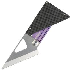 Couteau Daggerr CardKnife Lame Acier VG-10 Manche Titane Carbon Fiber Violet Frame Lock DGRCRDKNFPR