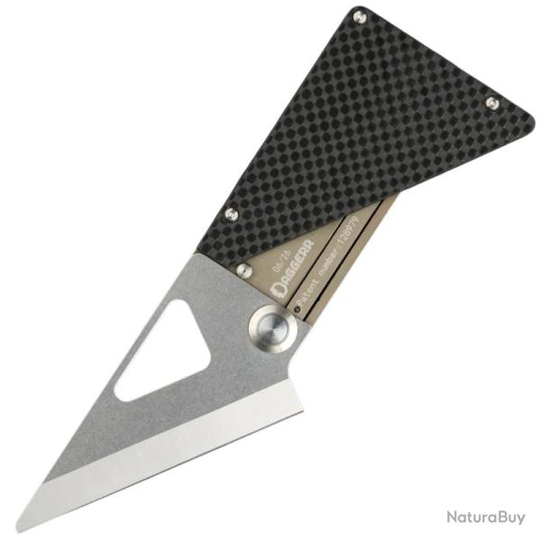 Couteau Daggerr CardKnife Lame Acier VG-10 Manche Titane Carbon Fiber Bronze Frame Lock DGRCRDKNFBR