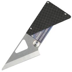 Couteau Daggerr CardKnife Lame Acier VG-10 Manche Titane Carbon Fiber Bleu Frame Lock DGRCRDKNF