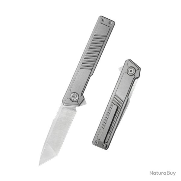 Couteau Pliant KB Yondu Lame Acier M390 Manche Titane Gris Double Detent KUB420A