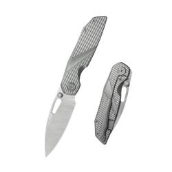 Couteau Pliant KB Sear Lame Acier CPM S90V Manche Titane Gris Framelock KUB457A