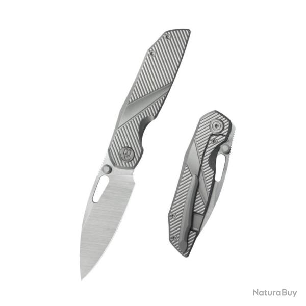 Couteau Pliant KB Sear Lame Acier CPM S90V Manche Titane Gris Framelock KUB457A
