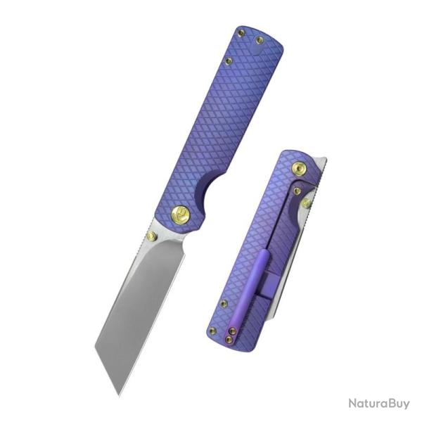 Couteau Pliant KB Get Some Lame Acier M390 Manche Titane Blurple Framelock KUB445C