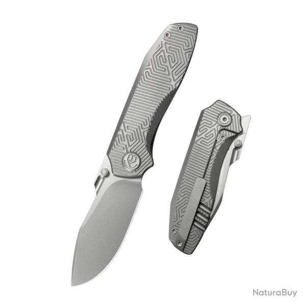Couteau Pliant KB Agera Lame Acier M390 Manche Titane Gris Framelock KUB437A