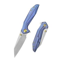 Couteau Pliant KB Nova Lame Acier M390 Manche Titane Blurple Framelock KUB495C