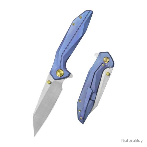 Couteau Pliant KB Nova Lame Acier M390 Manche Titane Blurple Framelock KUB495C