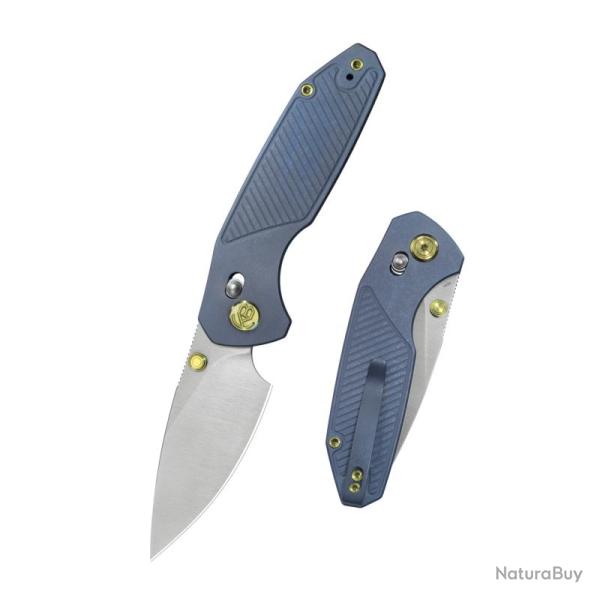 Couteau Pliant KB Aero Lame Acier M390 Manche Titane Bleu Crossbar Lock KUB488B