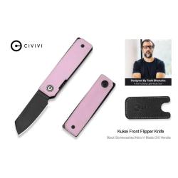 Couteau Pliant Civivi Kukei Lame Noire Acier Nitro-V Manche G10 Rose Linerlock CIVC250361