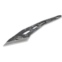 Couteau BPS Knives Kiridashi Neck Knife Lame Acier 1066HC Manche Squelette Housse Cuir BPSKRDSHCS