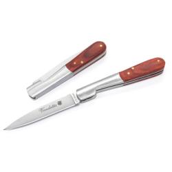 Lot de 3 Couteau Pliant Albainox Vendetta Lame Acier 420 Manche M&eacute;tal et Bois Slip Joint ABX10509