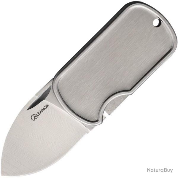 Lot de 3 Couteau Albainox Dog Tag Lame Inox Spear Point Manche FRN Plaque Militaire ABX18654