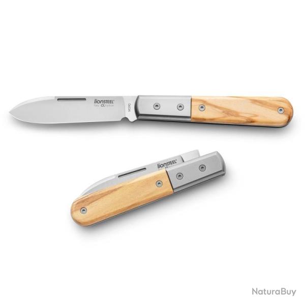 Couteau LionSteel Barlow Roundhead Lame Acier M390 Manche Olivier Slipjoint Italie LSTCK0111UL