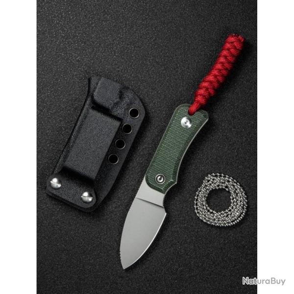 Couteau Fixe Civivi Baby Banter Lame Acier Nitro-V Manche Micarta Canvas Housse Kydex CIVC230452