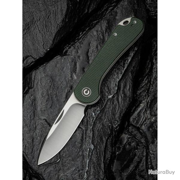 Couteau Pliant Civivi Elementum Slip Joint Lame Acier 14C28N Manche Micarta Canvas CIVC18062AJ2