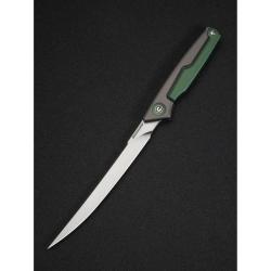 Couteau Pliant Civivi Shawka Lame Acier Sandvik 14C28N Manche Aluminium Vert Liner Lock CIVC22029B3