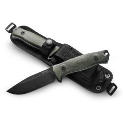 Couteau Fixe LionSteel M5B CVG Lame Acier Sleipner Manche Micarta Housse Cordura Italie LSTM5BCVG