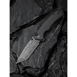 Couteau Pliant Civivi Brazen Tanto Lame Acier Damas Manche Carbone/G10 Button Lock C19059CDS1