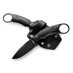 Couteau Fixe LionSteel H2 Lame Acier M390 Manche G10 Housse Kydex Italie LSTH2BGBK