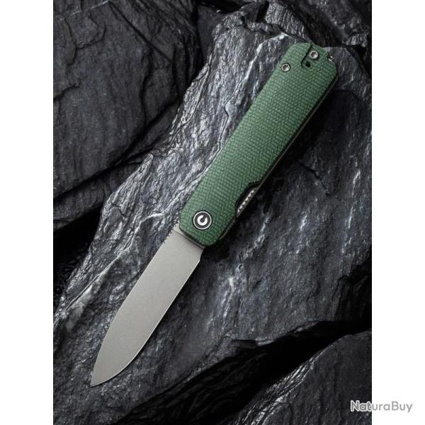 Couteau Pliant Civivi Sendy Lame Acier Nitro-V Manche Micarta Canvas Vert Linerlock CIVC21004A1