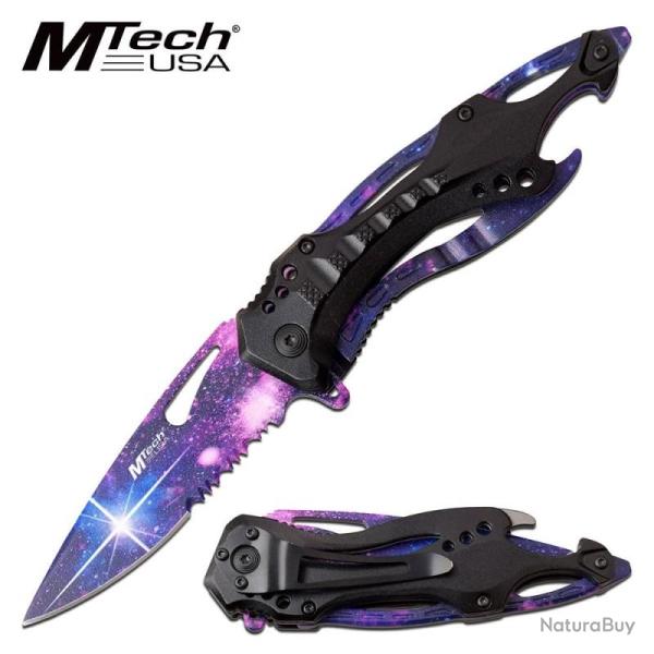 Couteau Pliant MTech MT-A705GLX Lame Acier 3Cr13 Manche Aluminium Liner Lock MTA705GLX