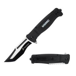 Couteau Pliant USMC M-A3005BK Lame Acier 3Cr13 Manche Nylon Liner Lock USMA3005BK