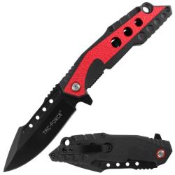 Couteau Tac Force TF-2021RD Lame Acier 3Cr13MoV Manche Aluminium Noir/Rouge Liner Lock TF2021RD