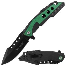 Couteau Tac Force TF-2021GN Lame Acier 3Cr13MoV Manche Aluminium Noir/Vert Liner Lock TF2021GN