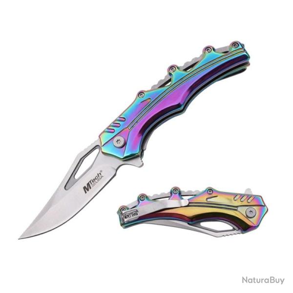 Couteau Pliant Mtech MT-A2027RB Lame Acier 3Cr13MoV Manche Acier Inox Spectrum Liner Lock MTA2027RB