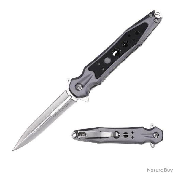 Couteau Pliant Tac Force TF-2011GY Lame Acier 3Cr13MoV Manche Aluminium Gris Liner Lock TF2011GY