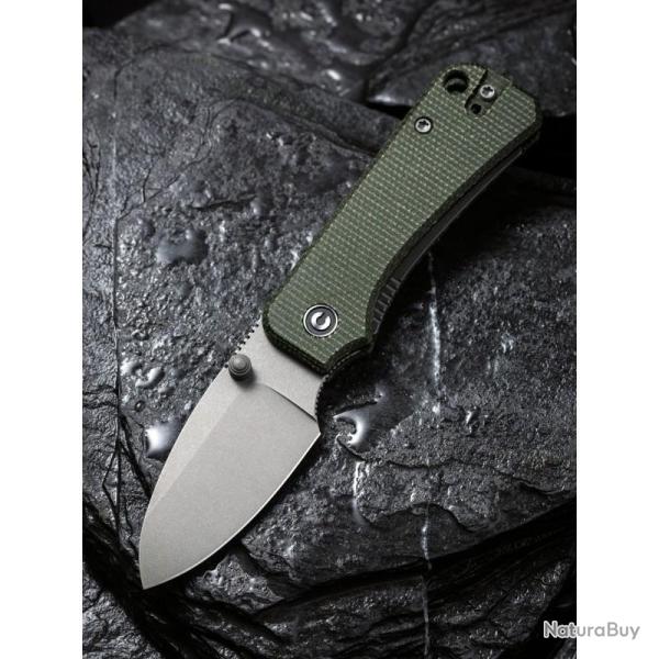Couteau Pliant Civivi Baby Banter Lame Acier Nitro-V Manche Micarta Vert Linerlock CIVC19068SB1